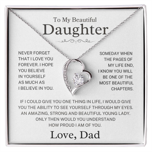 Daughter Love Dad "Never Forget" | Forever Love Necklace