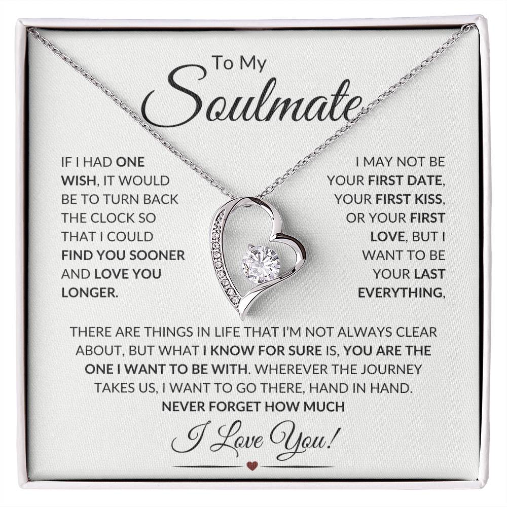 Soulmate "Last Everything" w | Forever Love Necklace . - 14k White Gold Finish / Standard Box Shoptopia Jewelry