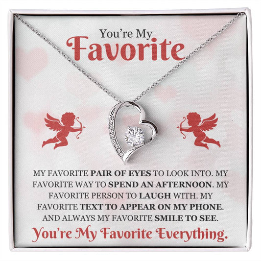 Favorite 'My Favorite Everything" | Forever Love Necklace - 14k White Gold Finish / Standard Box Shoptopia Jewelry