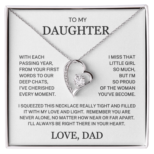 Daughter Love Dad "Cherished Every Moment" | Forever Love Necklace