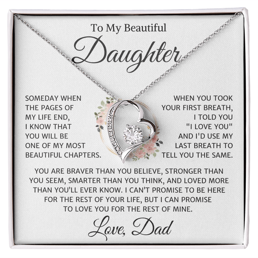 Daughter Love Dad  "Promise To Love You" | Forever Love Necklace