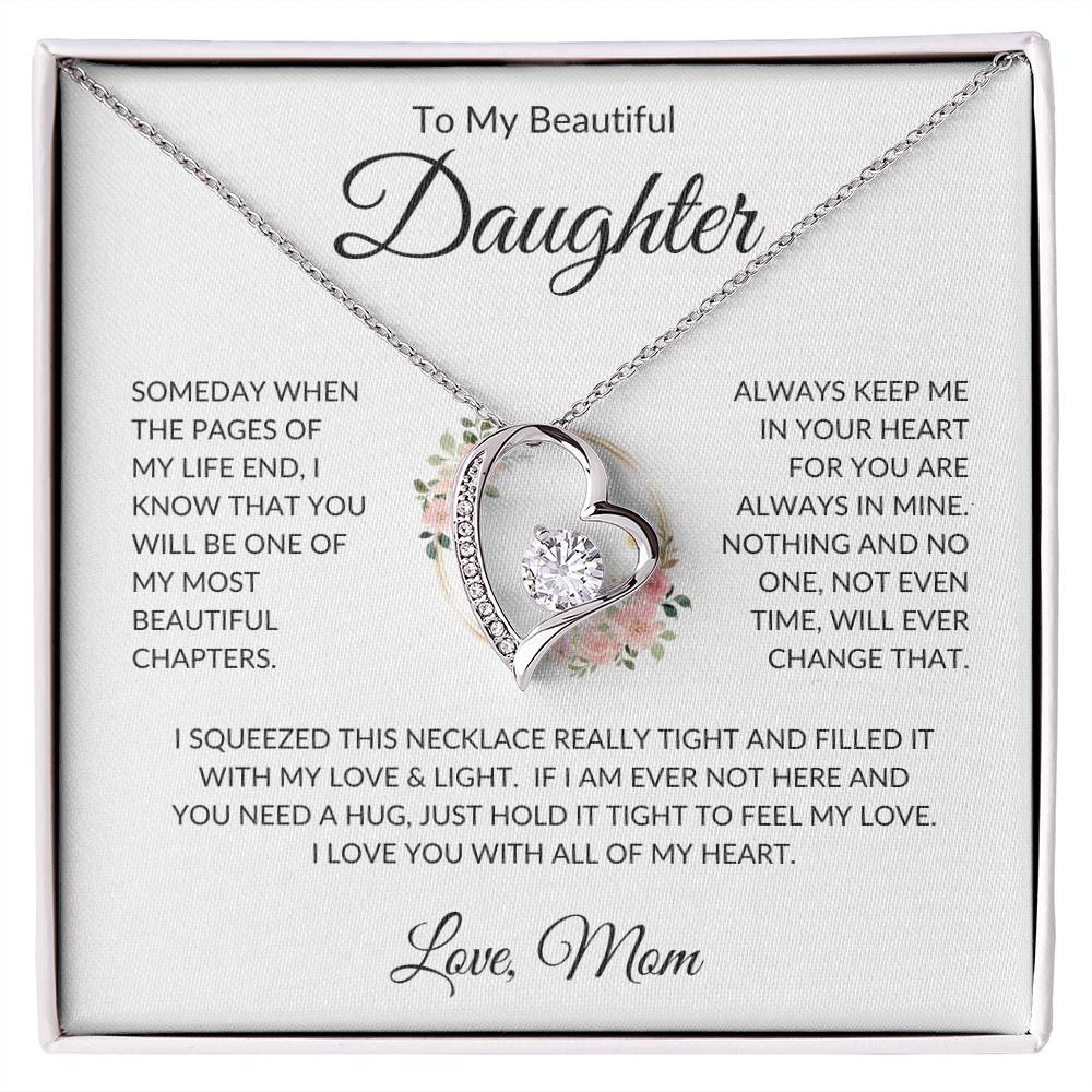 Daughter Love Mom | Forever Love Necklace - 14k White Gold Finish / Standard Box Shoptopia Jewelry