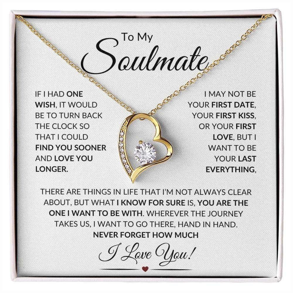 Soulmate "Last Everything" w | Forever Love Necklace . - 18k Yellow Gold Finish / Standard Box Shoptopia Jewelry