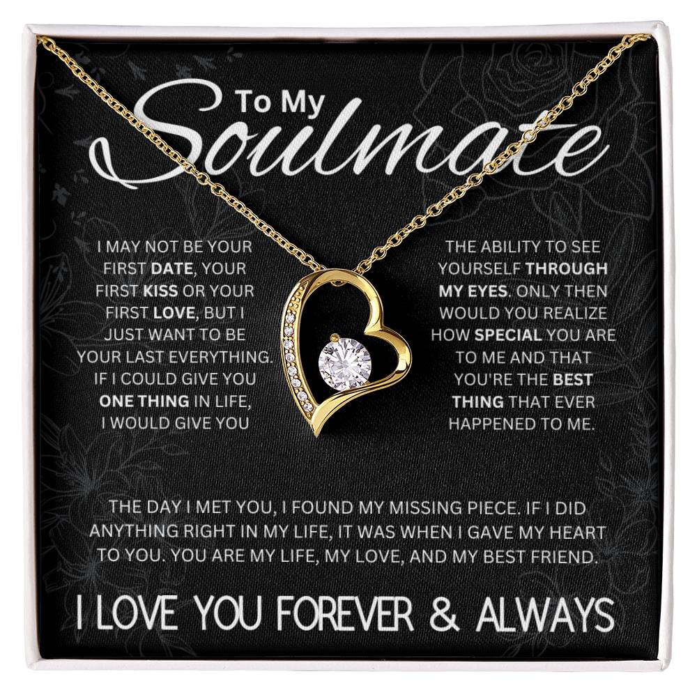 To My Soulmate | "My Life, My Love & My Best Friend" | Forever love Necklace - 18k Yellow Gold Finish / Standard Box Shoptopia Jewelry