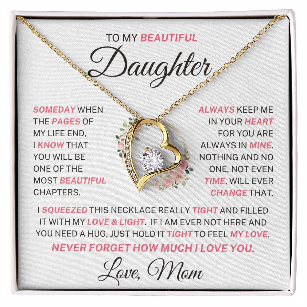 Daughter Love Mom "Most Beautiful Chapters" Pink | Forever Love Necklace