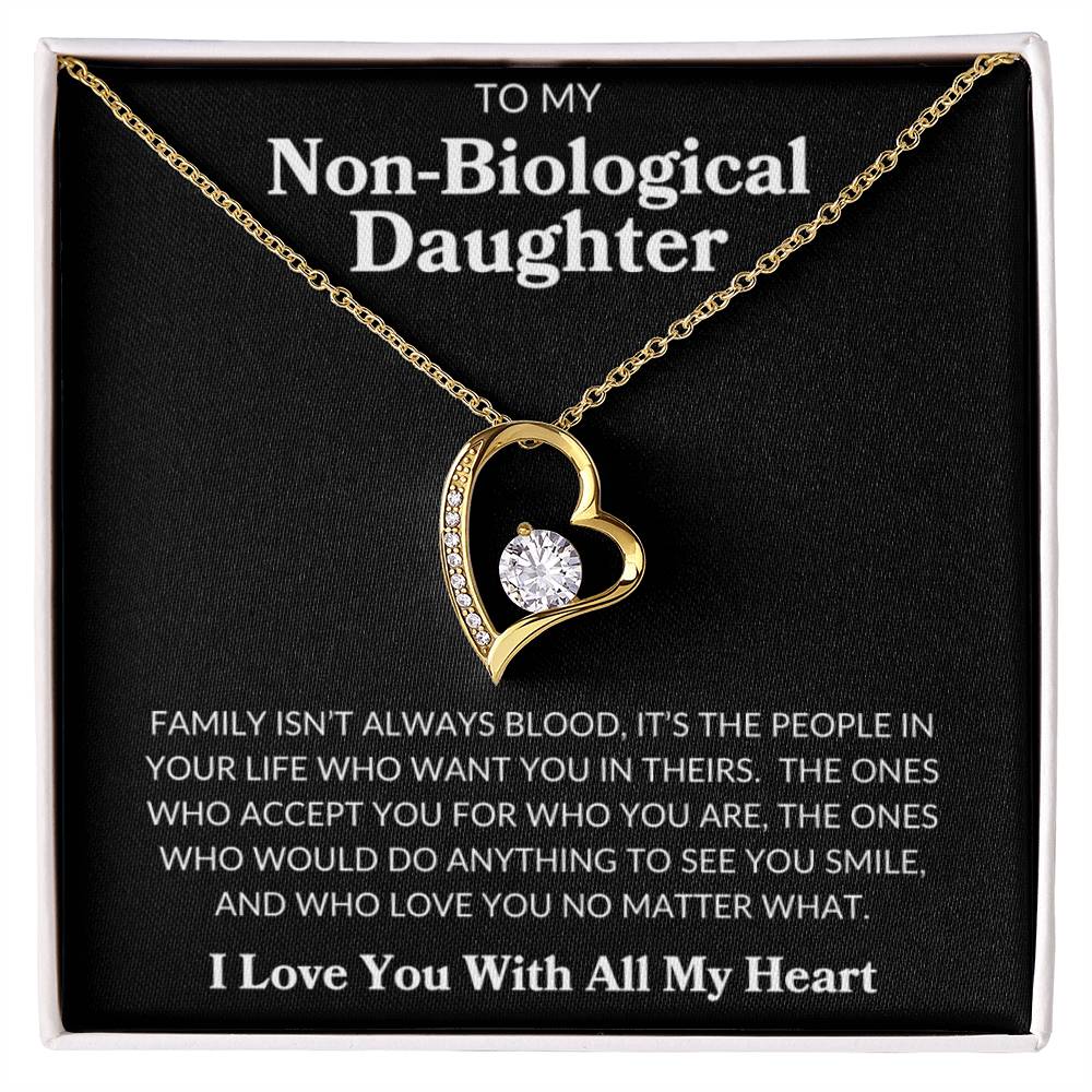 To My Non Biological Daughter | Forever Love Necklace - 18k Yellow Gold Finish / Standard Box Shoptopia Jewelry