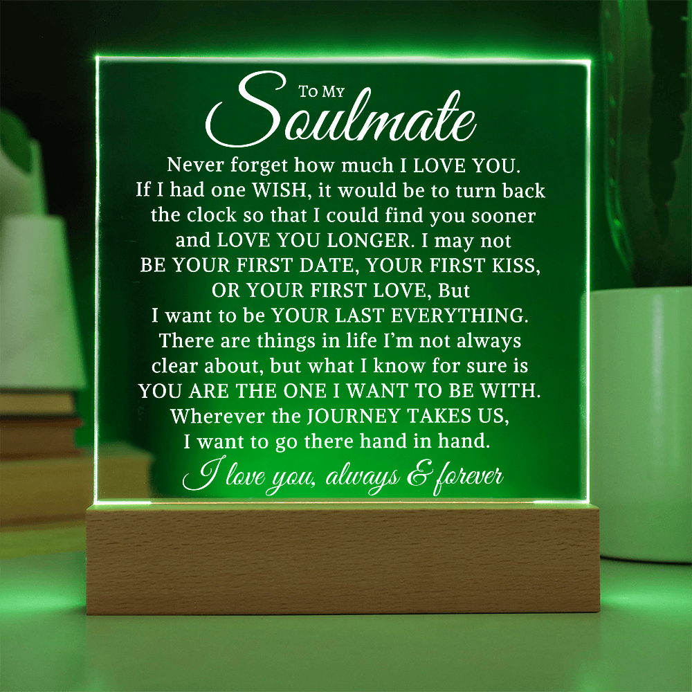 Gift for Soulmate "Never Forget" | Acrylic LED Plaque