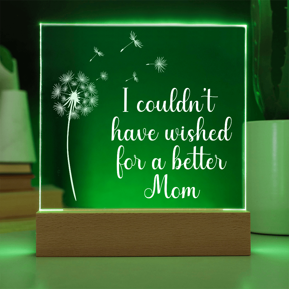 Gift for Mom "Wish" | Acrylic Plaque With Lighted Base