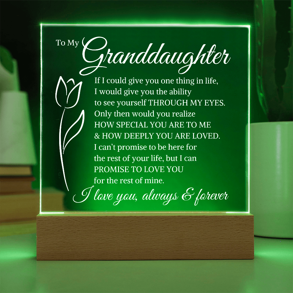 Gift for Granddaughter "How Deeply You Are Loved" Tulip | Acrylic Square Plaque