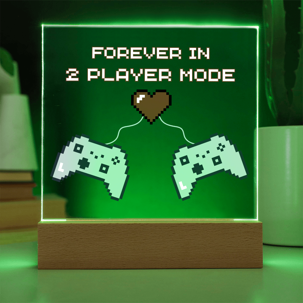 Gift for Soulmate "Forever in 2 Player Mode" | Acrylic LED Plaque