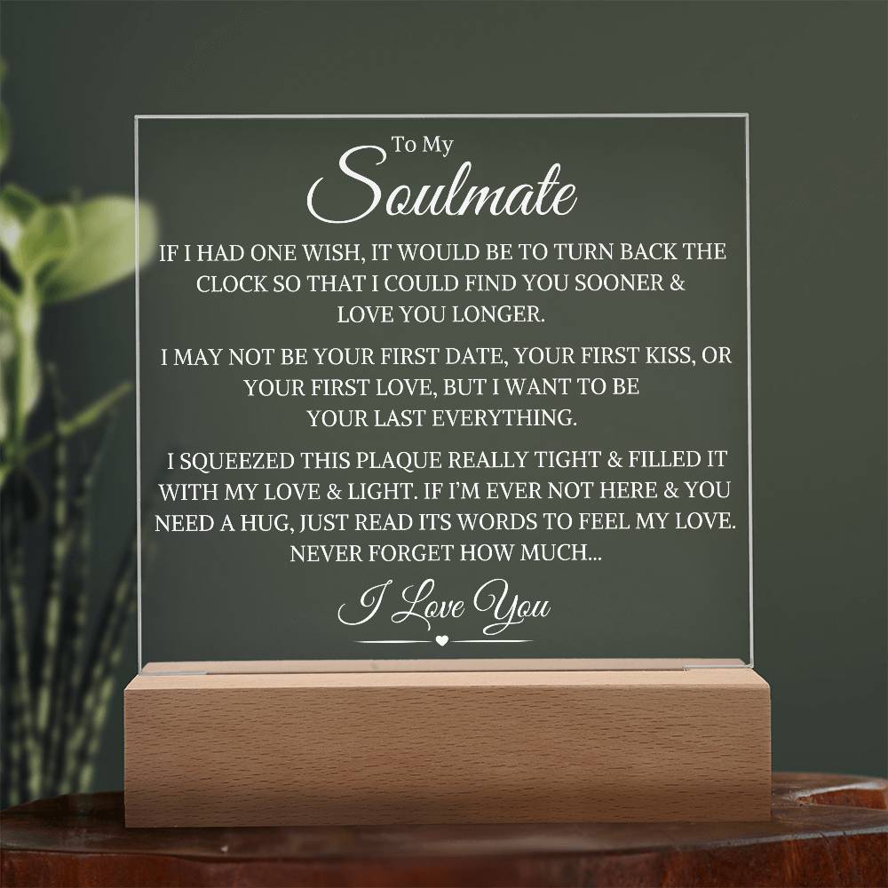 Soulmate "If I Had One Wish" | Acrylic LED Light Plaque