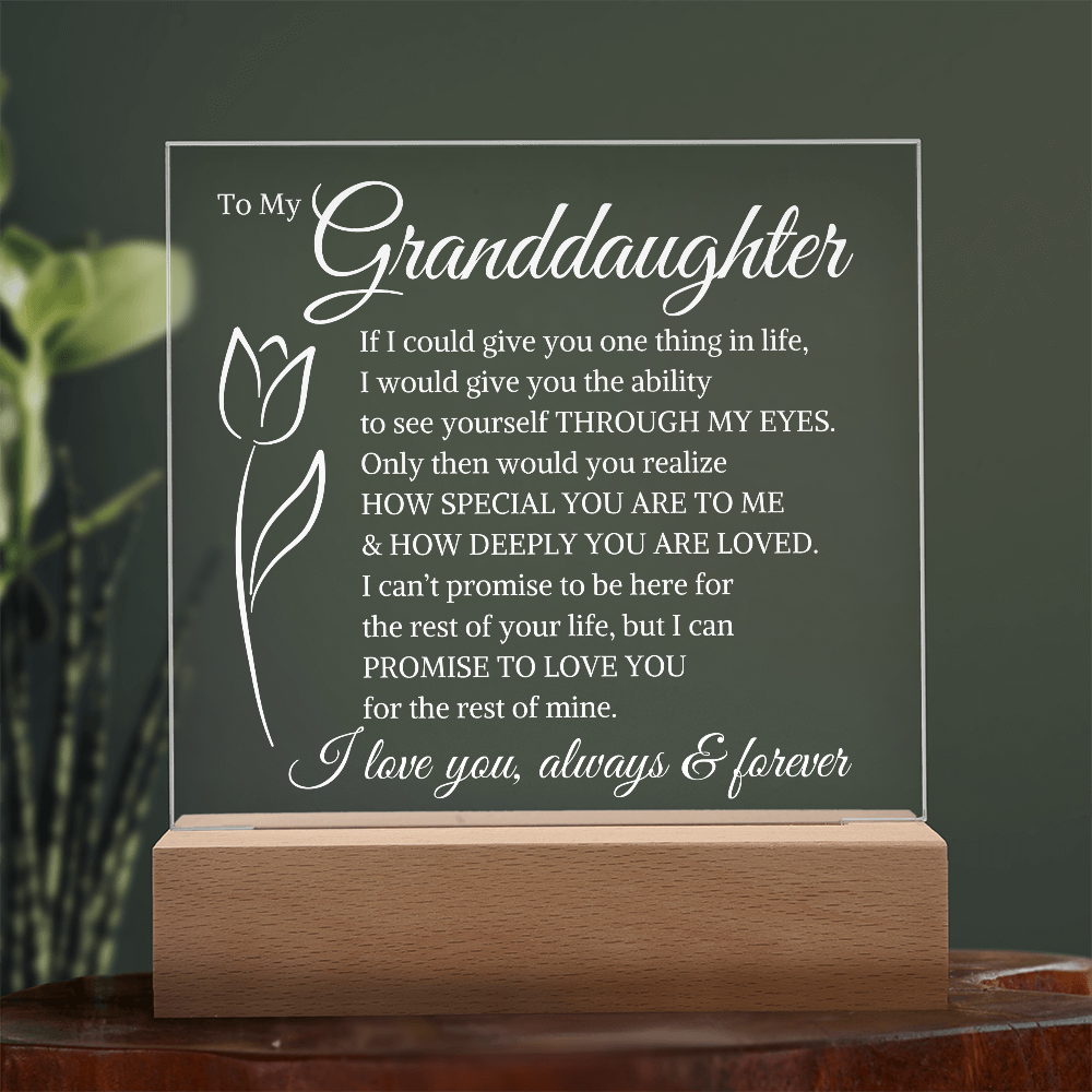 Gift for Granddaughter "How Deeply You Are Loved" Tulip | Acrylic Square Plaque