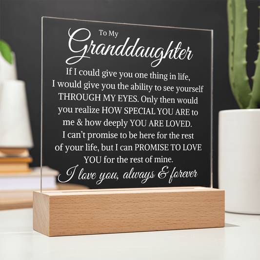 Gift for Granddaughter "How Deeply You Are Loved" | Acrylic Square Plaque