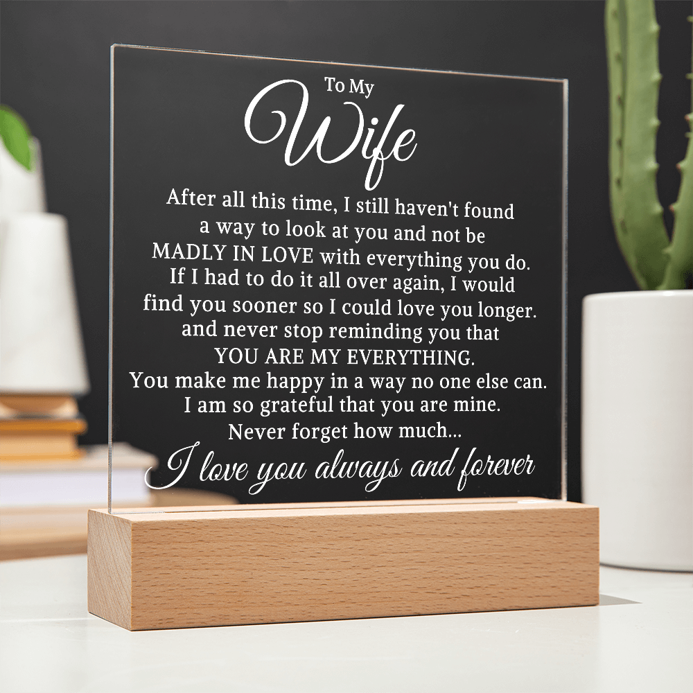 Gift for My Wife "After All This Time" | Acrylic Plaque With Lighted Base