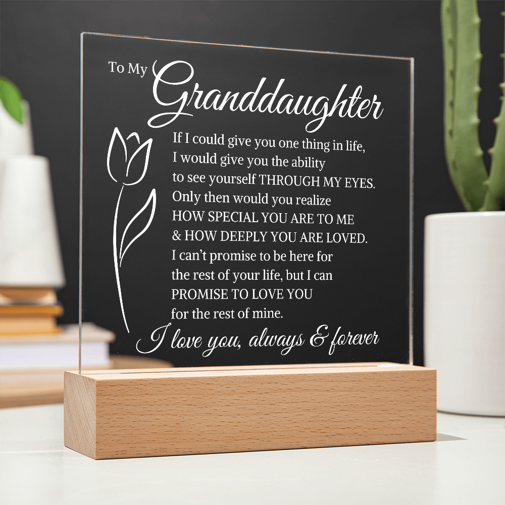 Gift for Granddaughter "How Deeply You Are Loved" Tulip | Acrylic Square Plaque