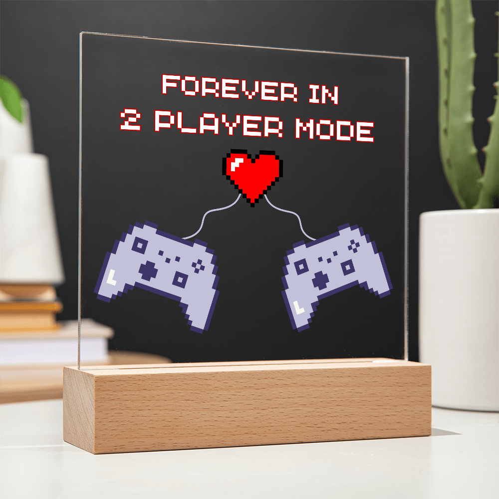 Gift for Soulmate "Forever in 2 Player Mode" | Acrylic LED Plaque
