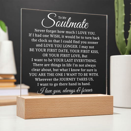 Gift for Soulmate "Never Forget" | Acrylic LED Plaque