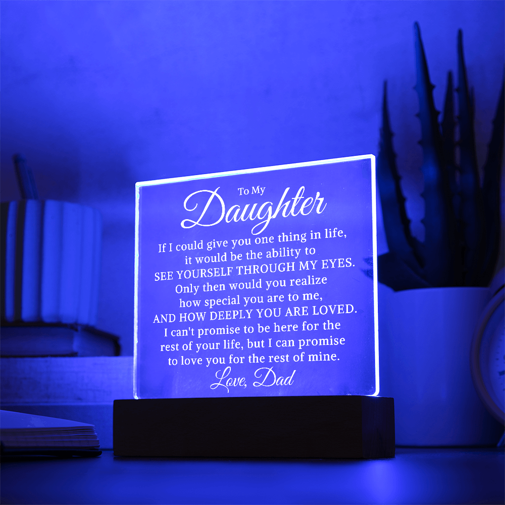 Gift for My Daughter "How Deeply You Are Loved" | Acrylic Plaque With Lighted Base