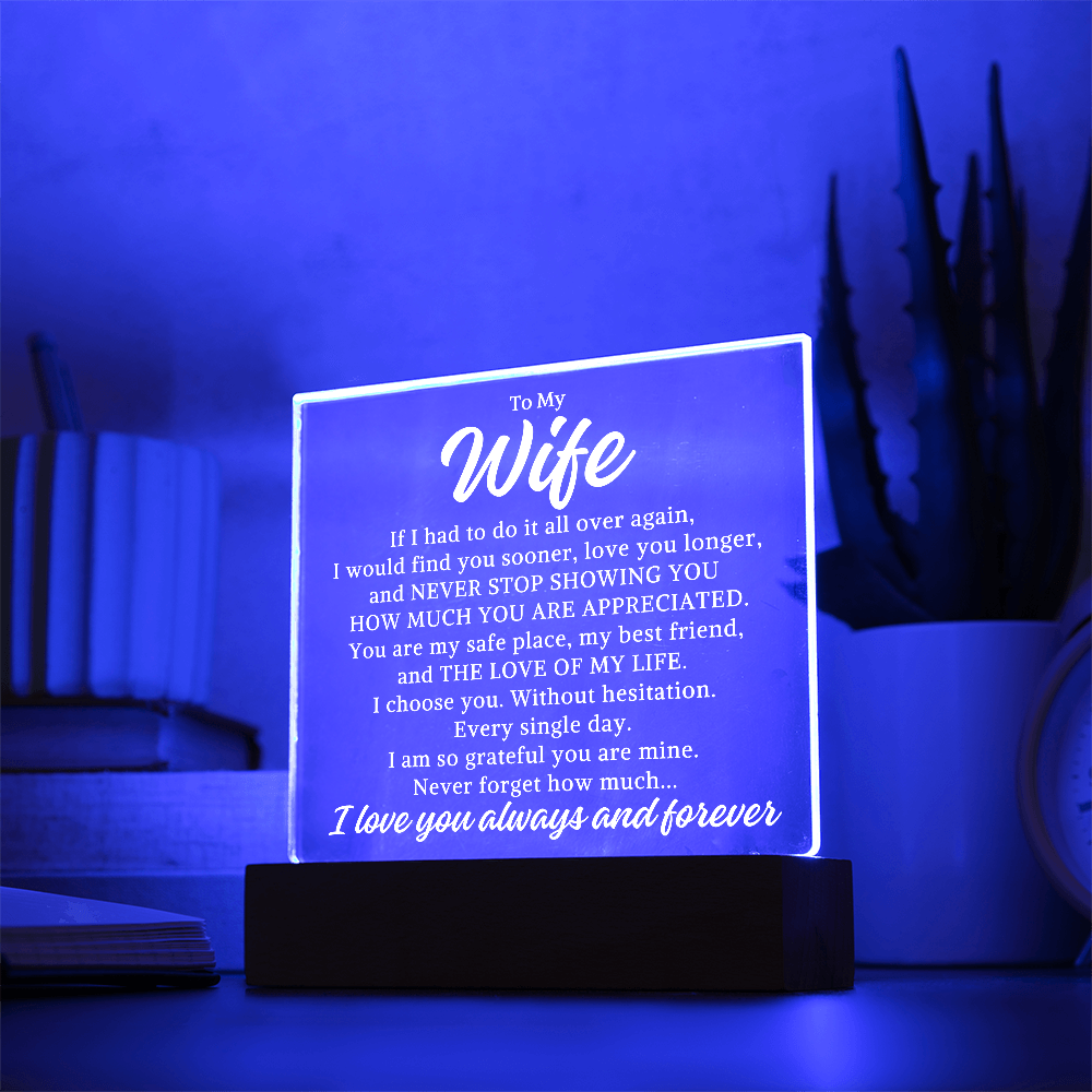 Gift for My Wife "I Choose You" | Acrylic Plaque With Lighted Base