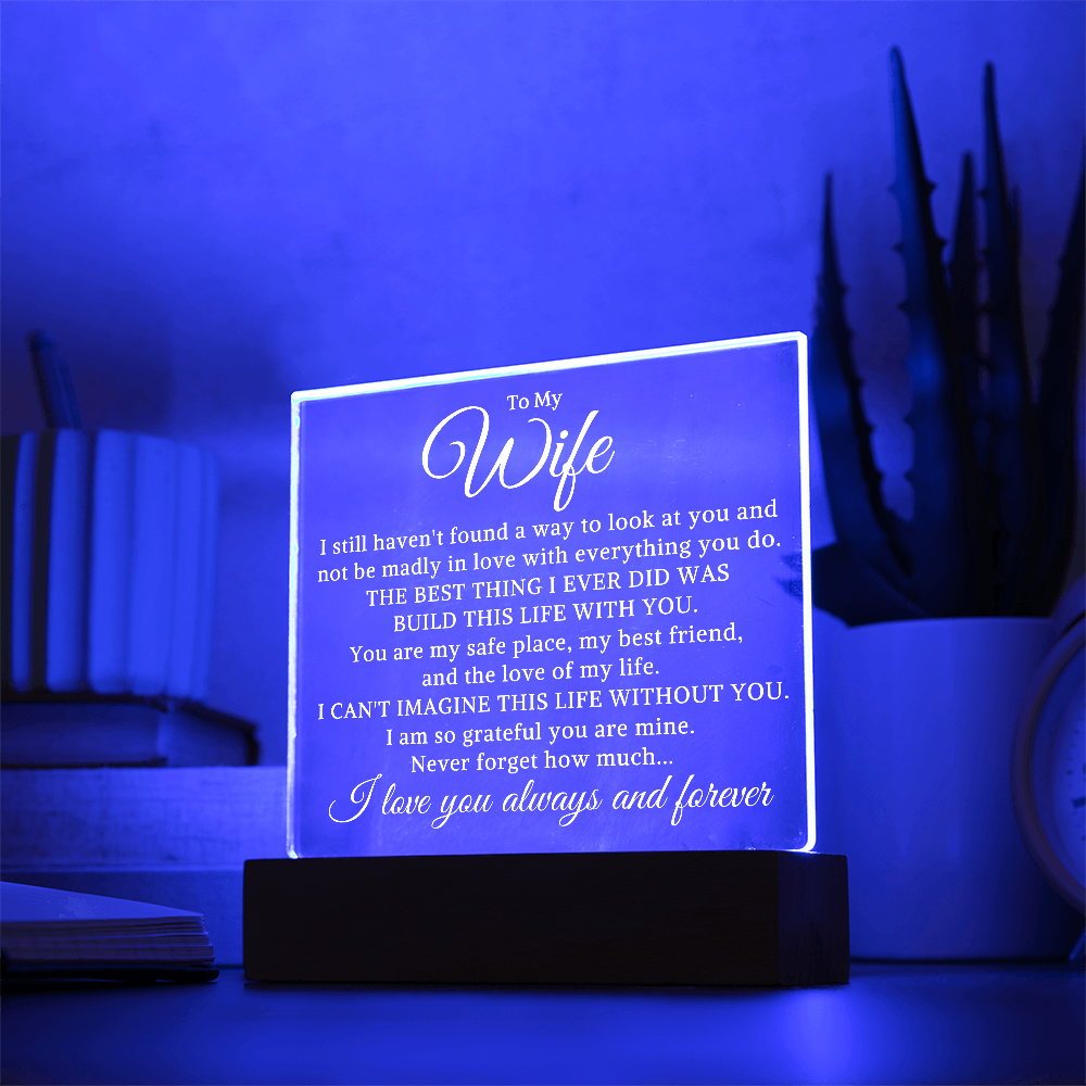 Gift for My Wife "The Best Thing I Ever Did" | Acrylic Plaque With Lighted Base