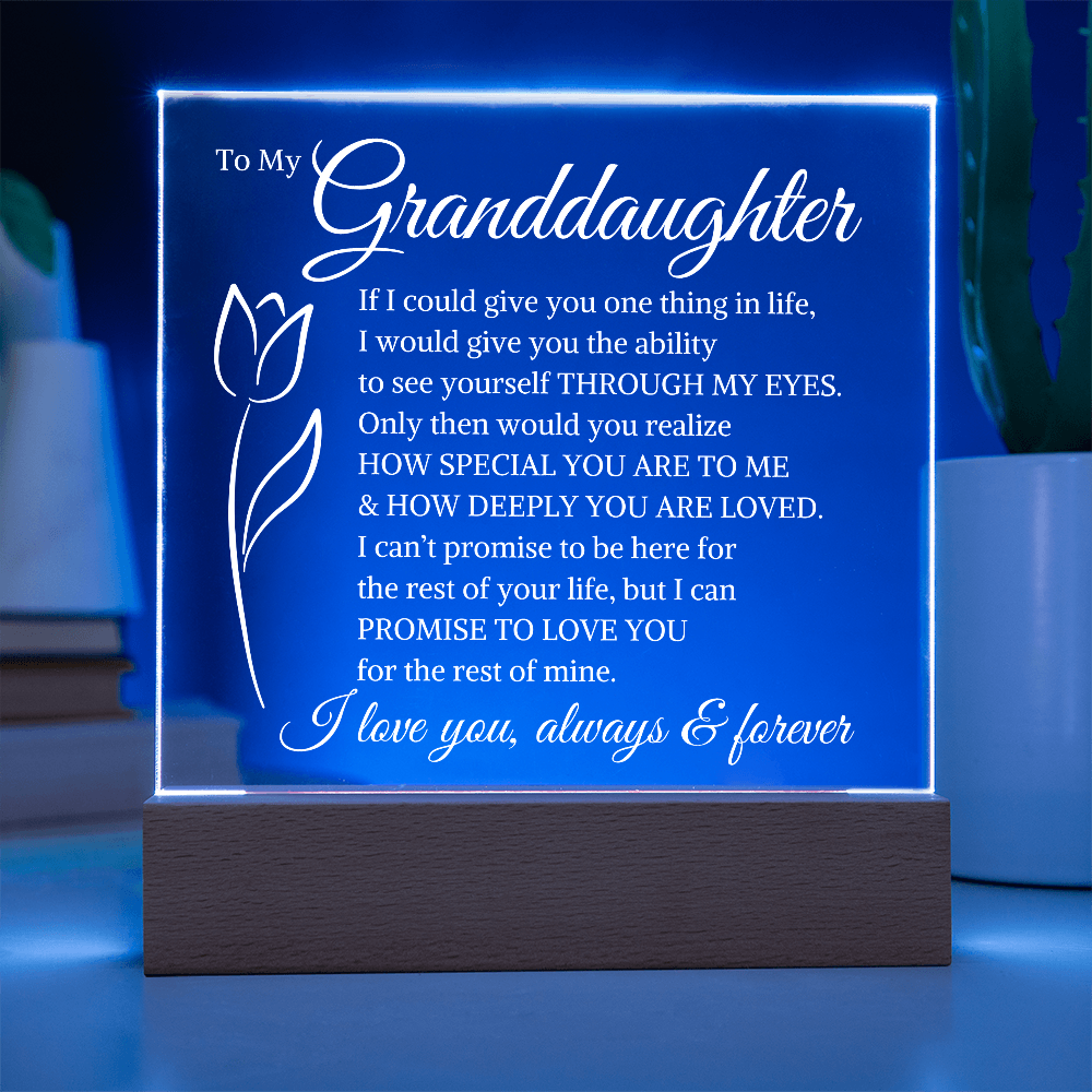 Gift for Granddaughter "How Deeply You Are Loved" Tulip | Acrylic Square Plaque