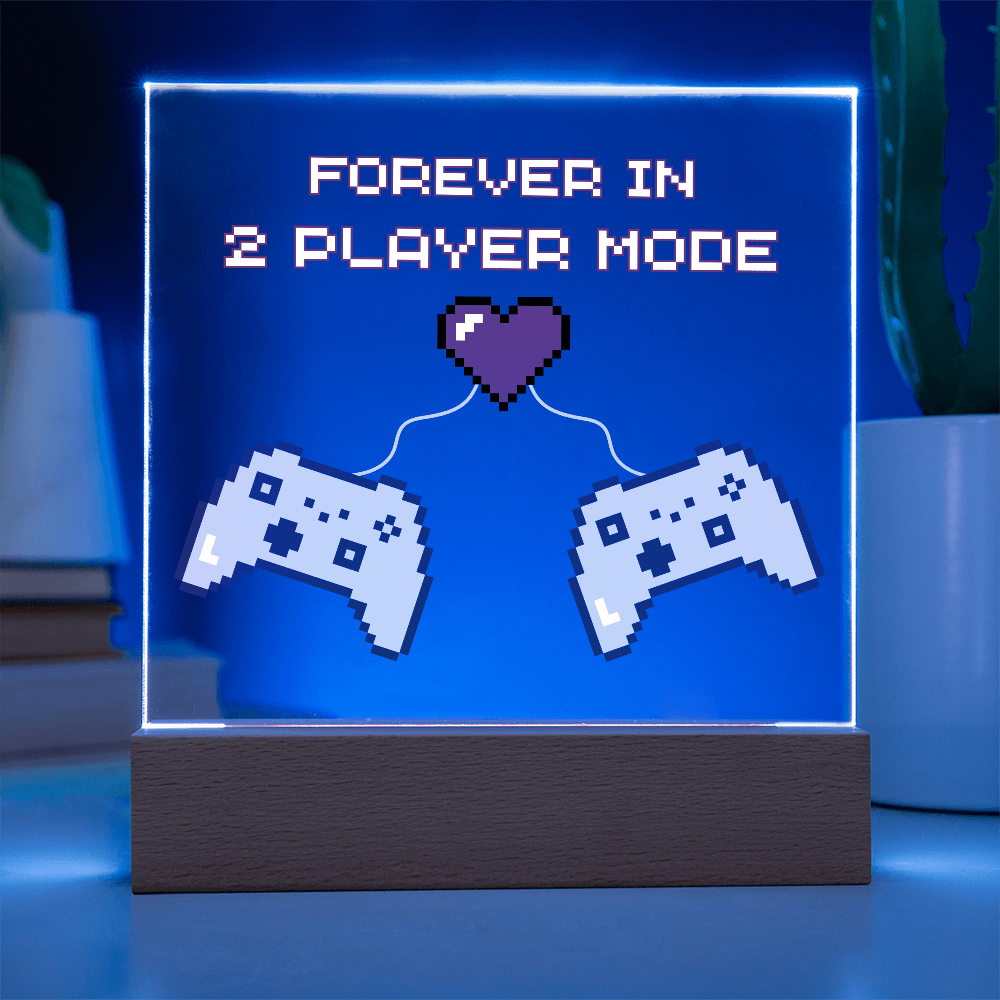 Gift for Soulmate "Forever in 2 Player Mode" | Acrylic LED Plaque