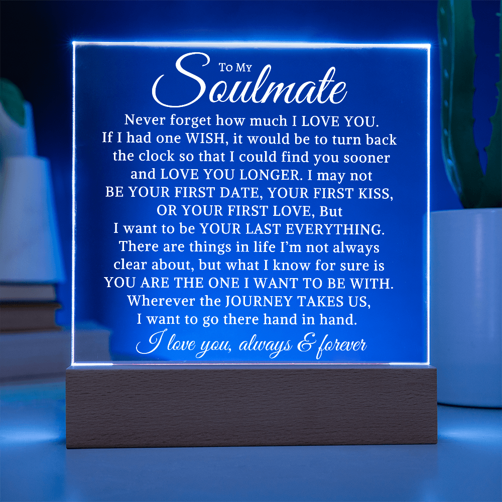 Gift for Soulmate "Never Forget" | Acrylic LED Plaque