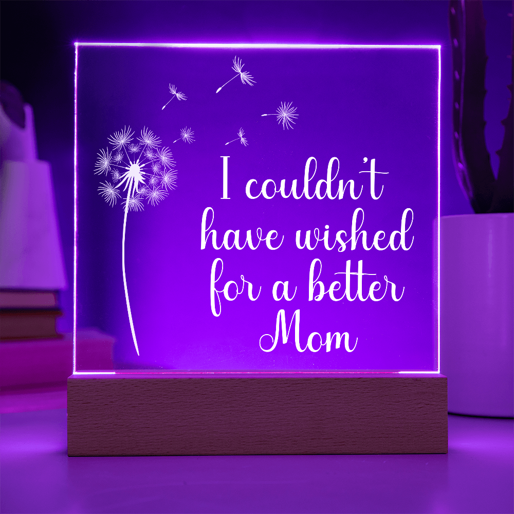 Gift for Mom "Wish" | Acrylic Plaque With Lighted Base