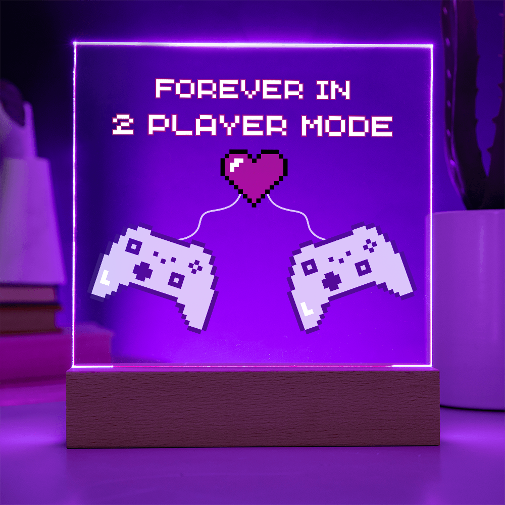 Gift for Soulmate "Forever in 2 Player Mode" | Acrylic LED Plaque