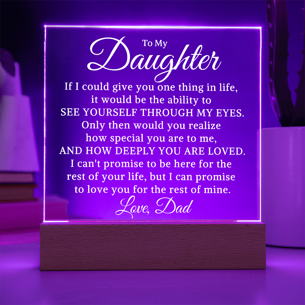 Gift for My Daughter "How Deeply You Are Loved" | Acrylic Plaque With Lighted Base