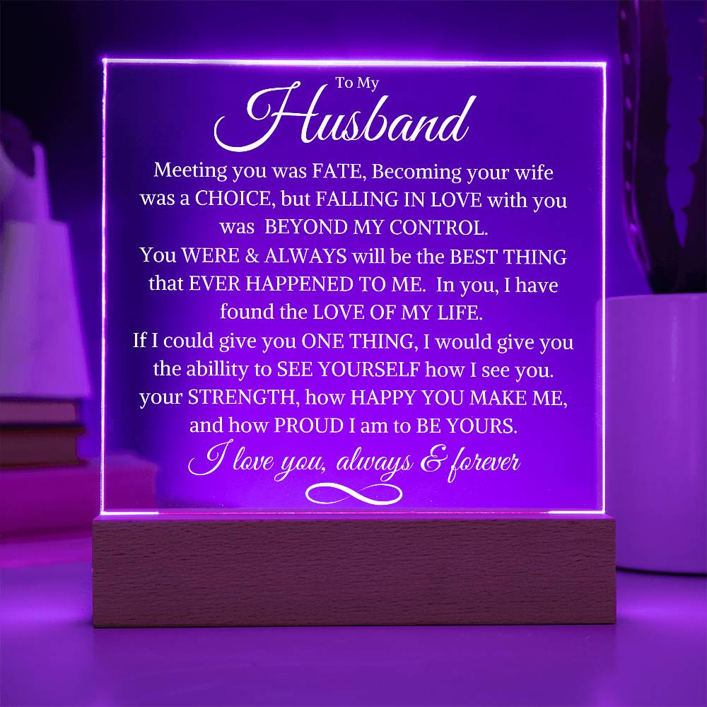 Husband "Beyond My Control" | Acrylic LED Plaque