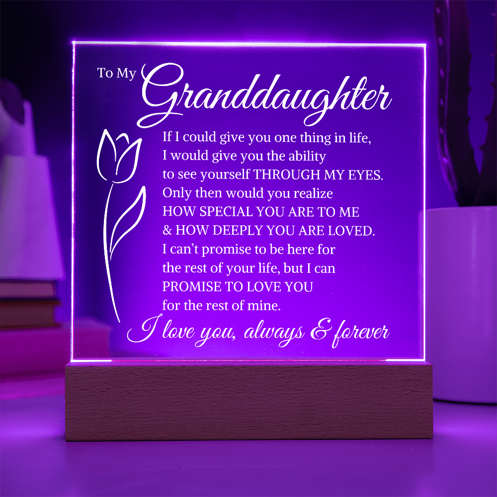 Gift for Granddaughter "How Deeply You Are Loved" Tulip | Acrylic Square Plaque