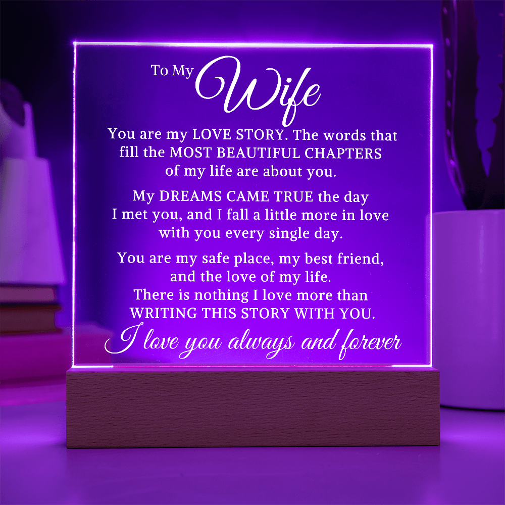 Gift for My Wife "With You" | Acrylic Plaque With Lighted Base