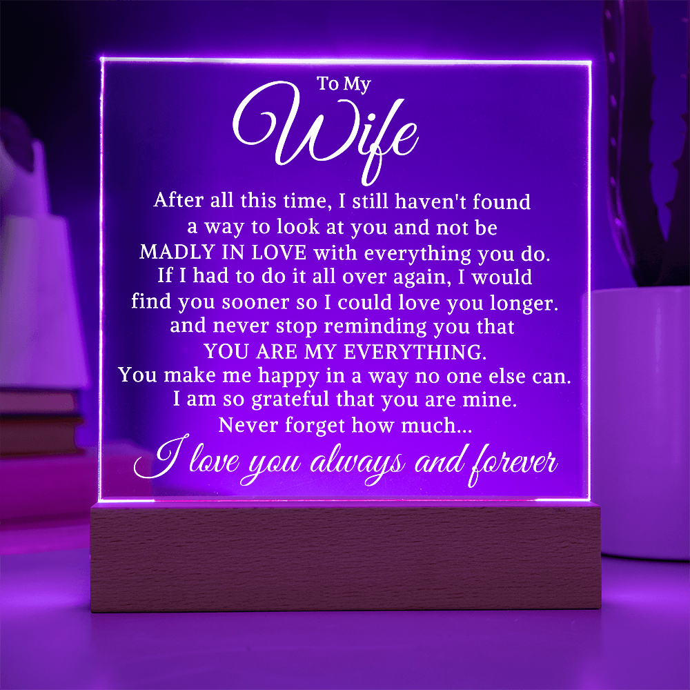 Gift for My Wife "After All This Time" | Acrylic Plaque With Lighted Base