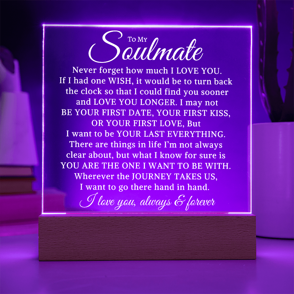 Gift for Soulmate "Never Forget" | Acrylic LED Plaque