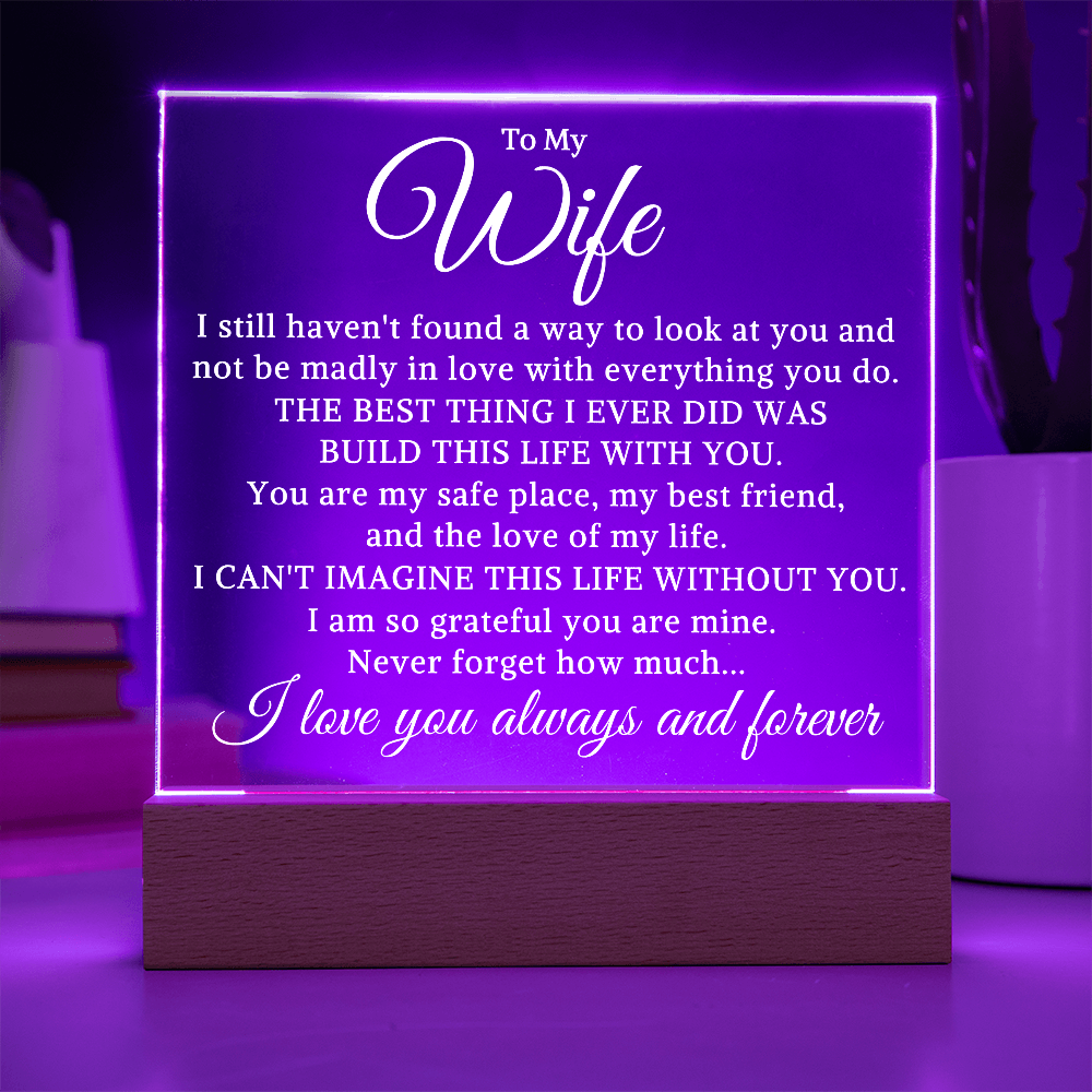Gift for My Wife "The Best Thing I Ever Did" | Acrylic Plaque With Lighted Base