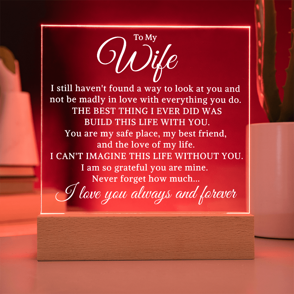 Gift for My Wife "The Best Thing I Ever Did" | Acrylic Plaque With Lighted Base