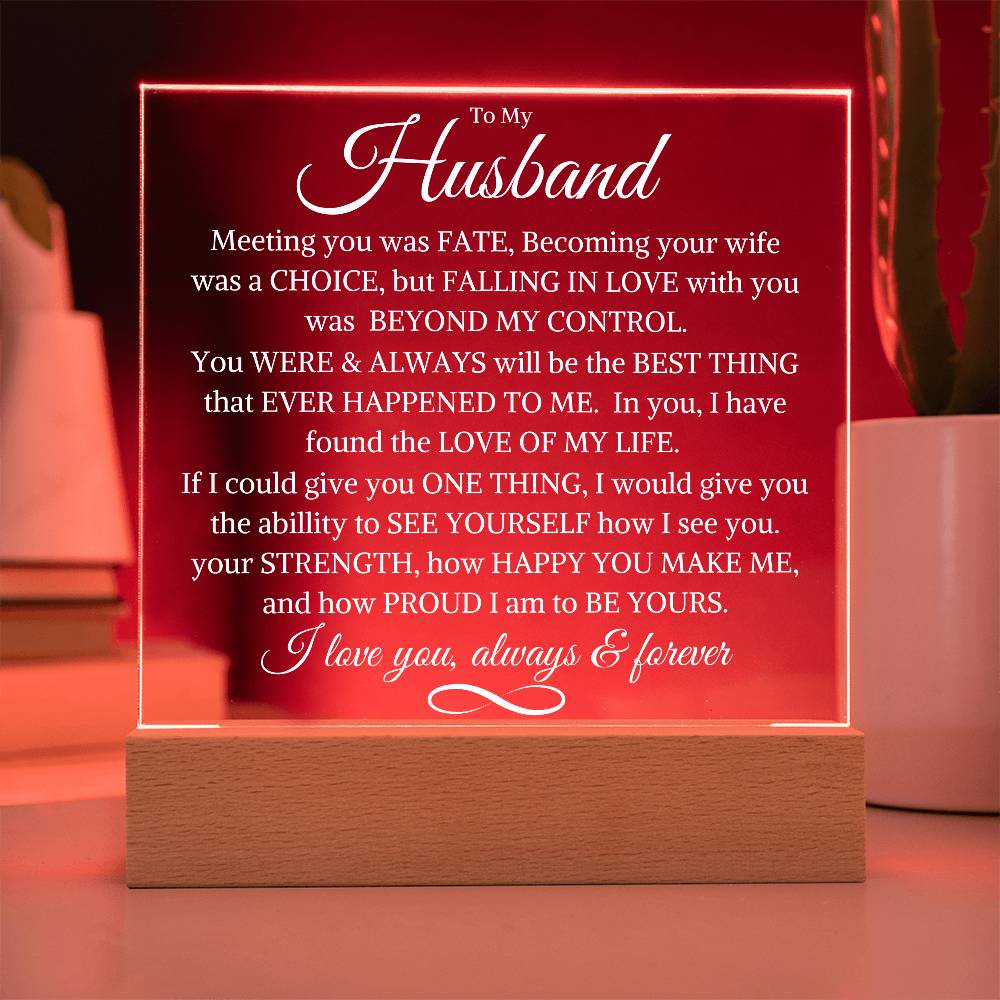 Husband "Beyond My Control" | Acrylic LED Plaque