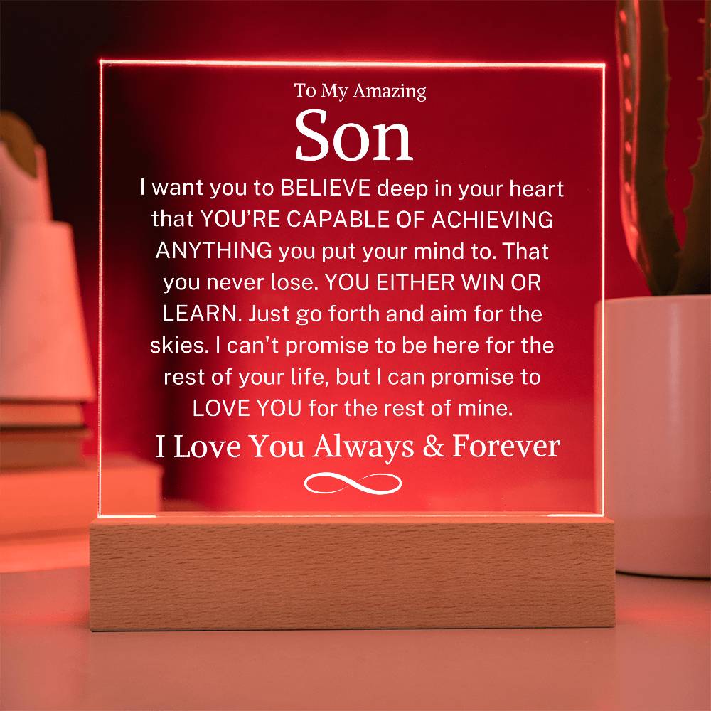 Son "Believe Deep In Your Heart" |  Acrylic LED Plaque