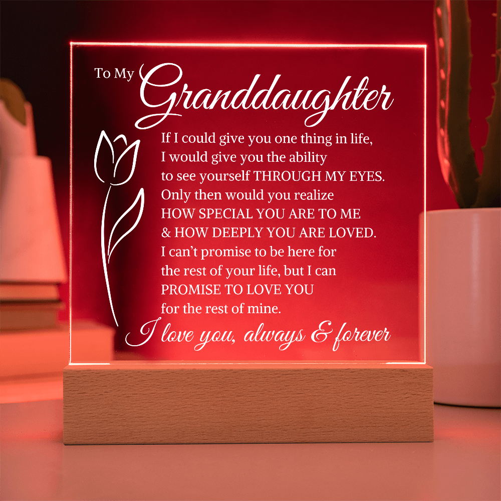 Gift for Granddaughter "How Deeply You Are Loved" Tulip | Acrylic Square Plaque
