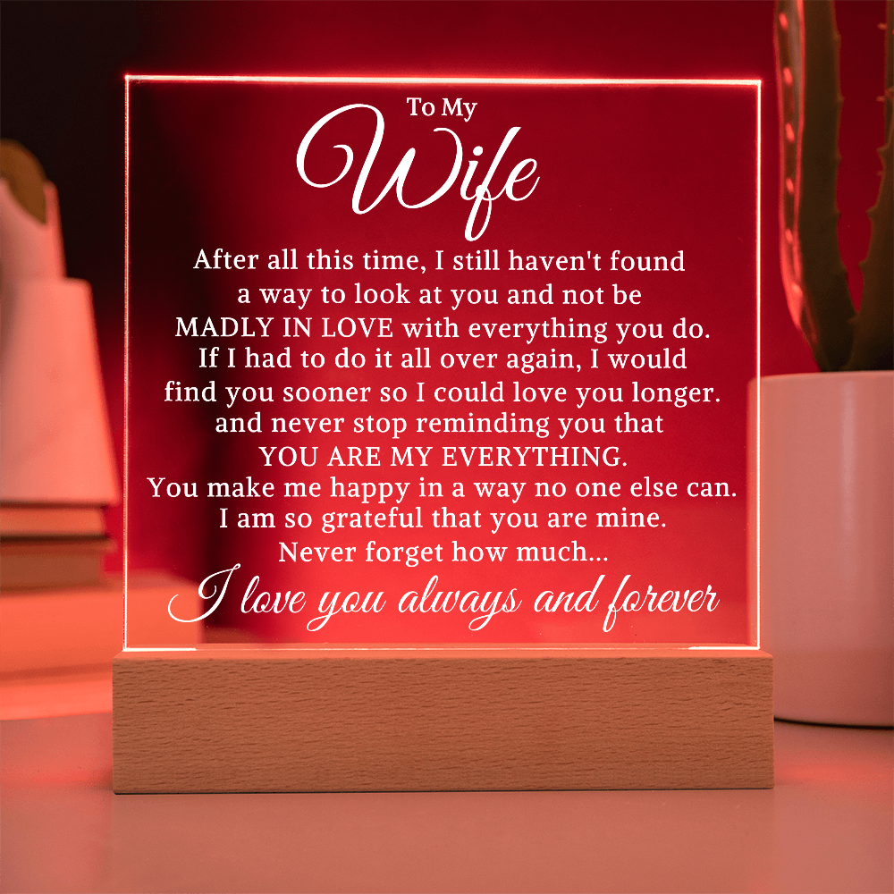 Gift for My Wife "After All This Time" | Acrylic Plaque With Lighted Base