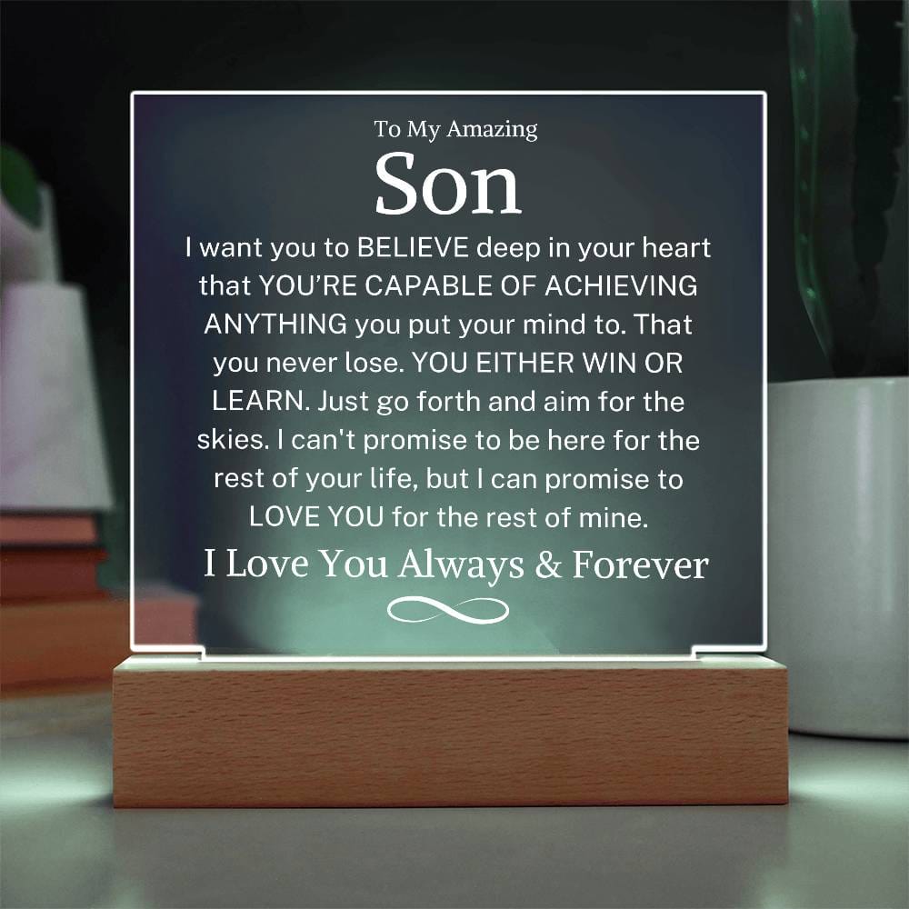 Son "Believe Deep In Your Heart" |  Acrylic LED Plaque