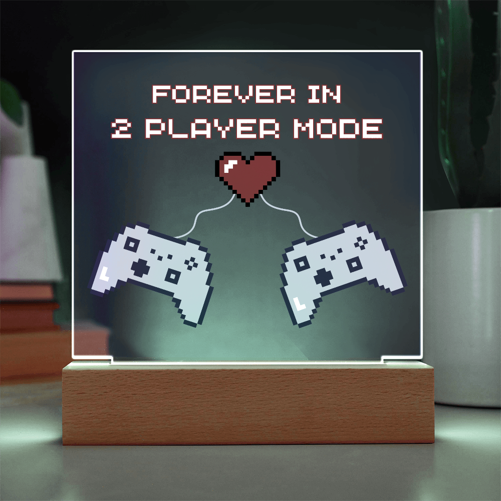 Gift for Soulmate "Forever in 2 Player Mode" | Acrylic LED Plaque