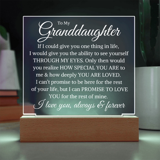 Gift for Granddaughter "How Deeply You Are Loved" | Acrylic Square Plaque