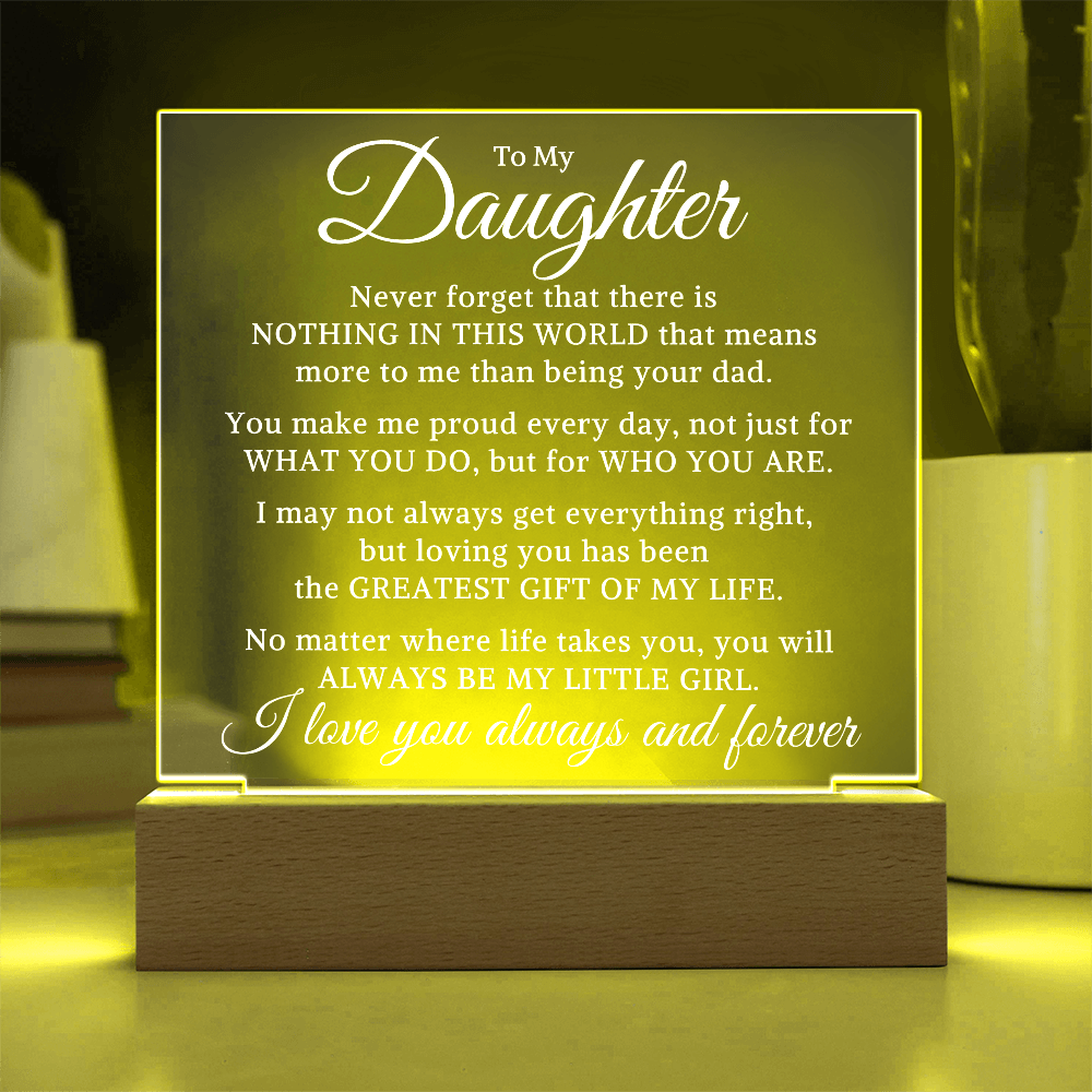 Gift for Daughter "My Greatest Gift" | Acrylic Plaque With Lighted Base