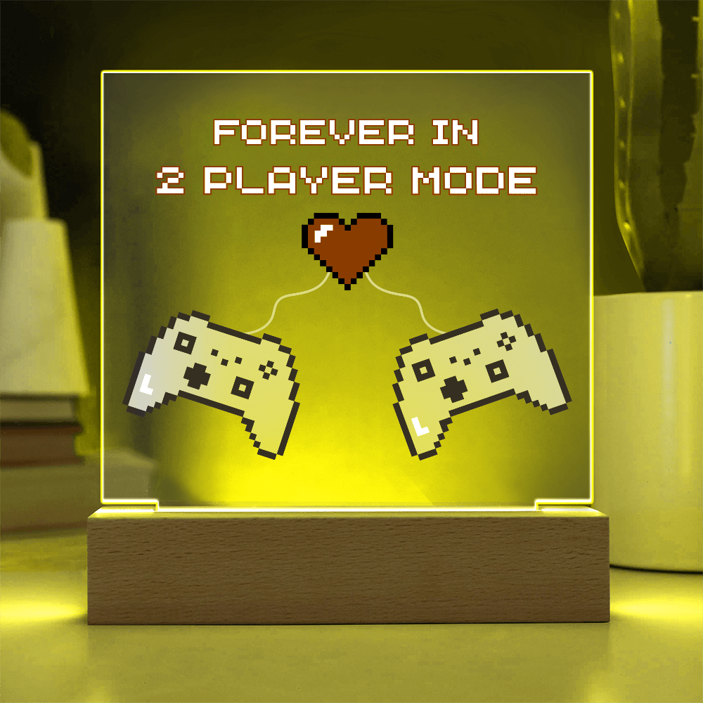 Gift for Soulmate "Forever in 2 Player Mode" | Acrylic LED Plaque