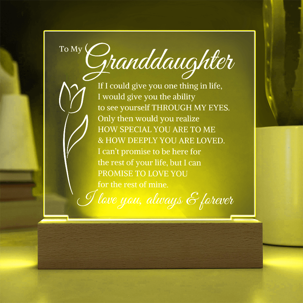 Gift for Granddaughter "How Deeply You Are Loved" Tulip | Acrylic Square Plaque