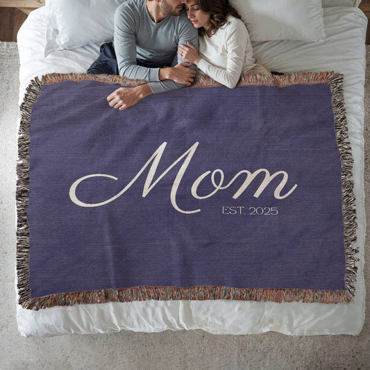 Mom Est.  | Heirloom Woven Blanket