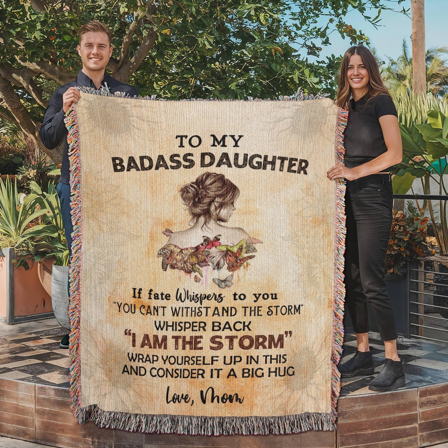 Daughter Love Mom "I Am The Storm" | Heirloom Woven Blanket