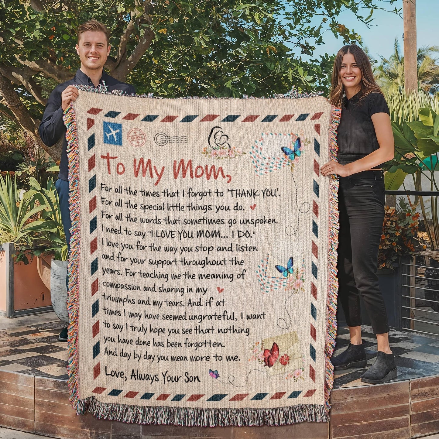 Mom Love Son "For All The Times" | Heirloom Woven Blanket